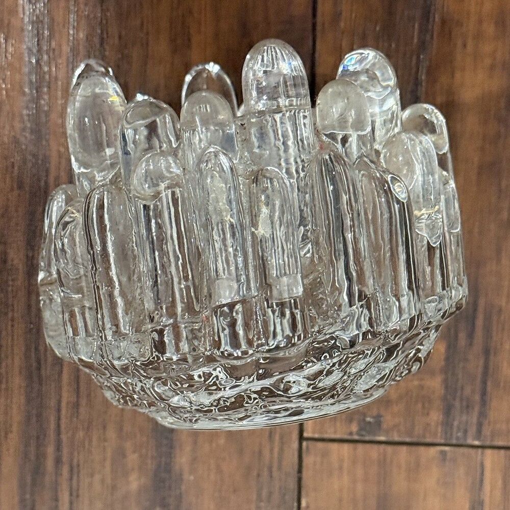 Large Kosta Boda Goran Warff POLAR ICE Votive Candle Holder Sweden B2